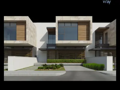 Modern Townhouses 021 3D model