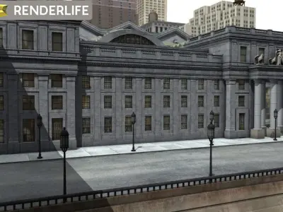 Old Penn station exterior 3D model