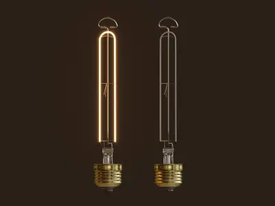 T9 Vintage Edison Bulb Low-poly 3D model