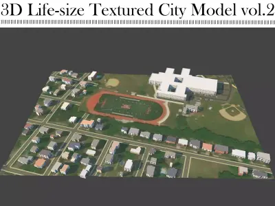 3D Lifesize Textured City Model vol 2 Low-poly 3D model