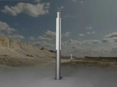 Low-Poly Basic Light Column 23 - Street Light Set-9 Low-poly 3D model