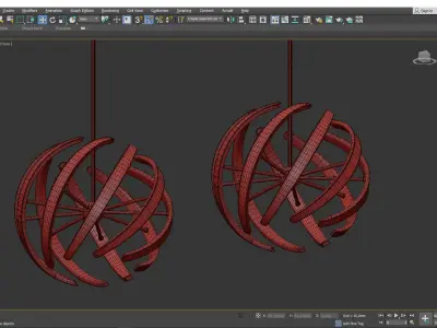 Swirl LED Pendant Light Low-poly 3D model