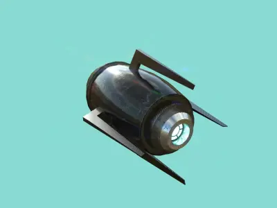 Mega Buster Black - Hand Cannon - SciFi Weapon Low-poly 3D model