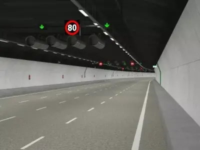 Tileable road tunnel 03 3D model
