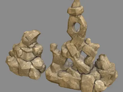 Capital - Garden - Rockery 05 3D model