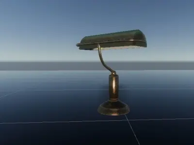 Antiqe Table Lamp Game Ready Low-poly 3D model