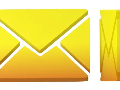 Message Letter Icon yellow or Orange 3D model