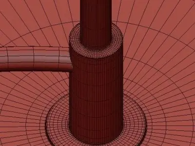 Carly 1 Light  W Gold Leaf Pendant with White Linen Shade 3D model