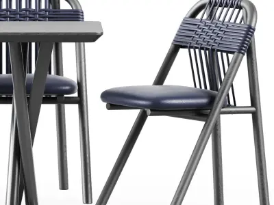 Niels Table S60 by TrabA and Dining Chair 01 C by Very Wood 3D model