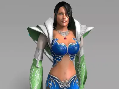 Fantasy Sorceress Low-poly 3D model