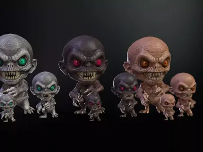 MiniMonster7Pack1 Low-poly 3D model