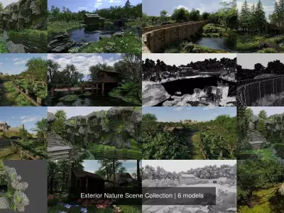 Exterior Nature Scene Collection 3D Model Pack