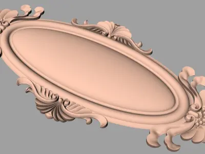 Bed door flower 3D relief STL model for CNC engraving E543 3D model