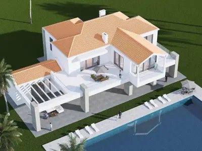 villa luxury Low-poly 3D model