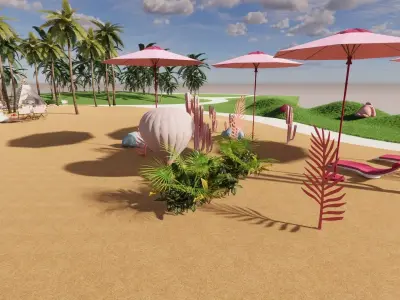 Beach Camping Park 3D model