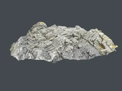 3d scanned rock cliff V 3D model