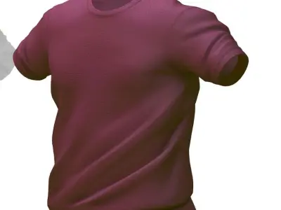 Cartoon High Poly Subdivision Maroon Sweater Low-poly 3D model