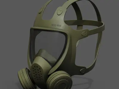 Gas mask helmet scifi futuristic military combat  Low-poly 3D model