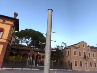 Wood Poles With Ladder - Object 004 Low-poly 3D model