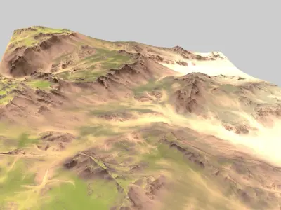 Terrain mountain in desert 3D model