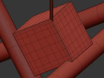 OLVIDADA pendant light with four cross beams 3D model