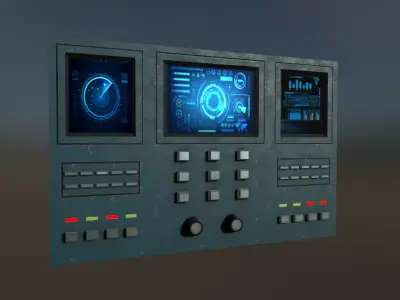 Sci-Fi Wall Panel Low-poly 3D model