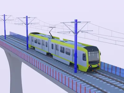 LA metro bridge and station 3D Model Pack