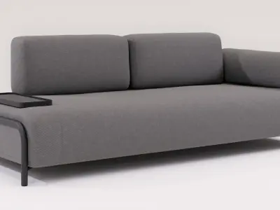 Compo 3D Model sofa with two armrests and coffee table Free 3D model