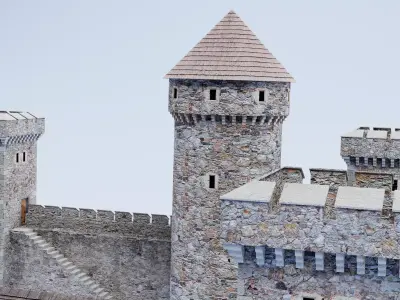 -Medieval Castle V1- 3D model