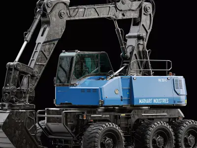 Wheeled Excavator 3D model