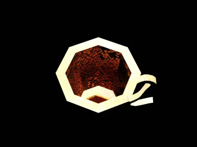 Self Emitting cup with curve handle Free low-poly 3D model