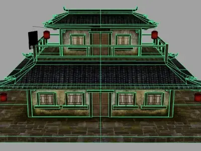 Tang Dynasty Inn Ancient China Low-poly 3D model