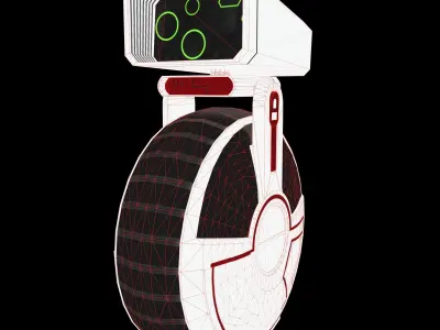 Sci-Fi courier bot Low-poly 3D model