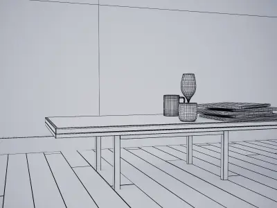 Table - Living Room Furniture 02 Low-poly 3D model