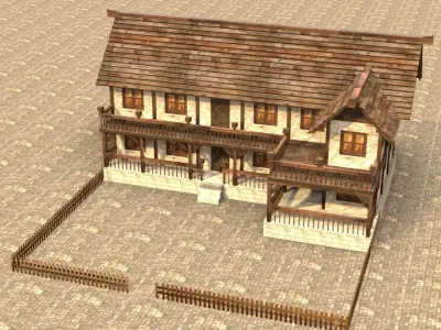 Medieval house fifteen 10 Low-poly 3D model