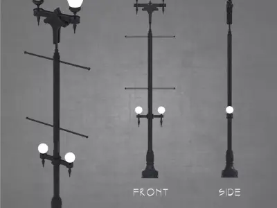  Ornate street light fixture urban design lighting for street Low-poly 3D model