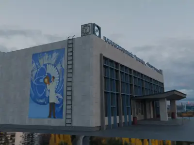Lazurnyj Swimming Pool Pripyat before disaster 1986 3D model
