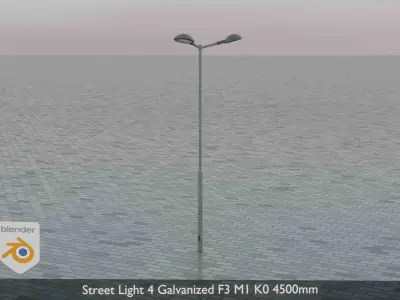 Street Light 4 Galvanized F3 M1 K0 4500mm  Low-poly 3D model