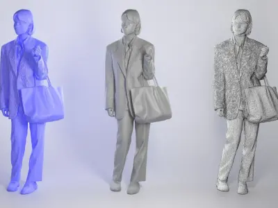 Beautiful young woman in street style 283 Low-poly 3D model