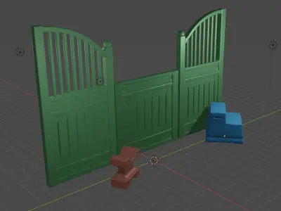 Realistic Horse Barn Set Barnpannel mountingblock cavaletti  3D print model