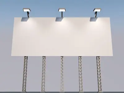 Billboard with lights Low-poly 3D model