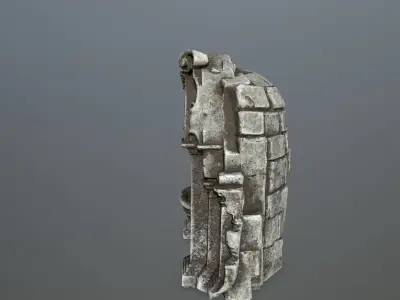 fountain gothic style toilet with ornate design Low-poly 3D model