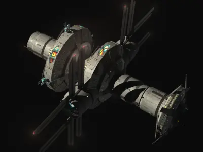 Space Station Construction Kit Low-poly 3D model