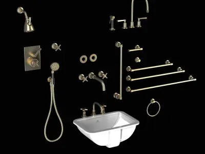 Lefroy Brooks Bath Furniture set 3D model