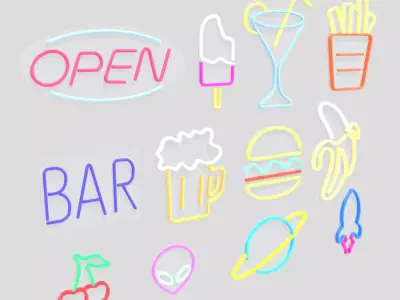 Neon Sign Pack 3 Low-poly 3D model