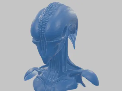 Printable Fantasy Alien Head Bust Figure Hr giger 3D print model