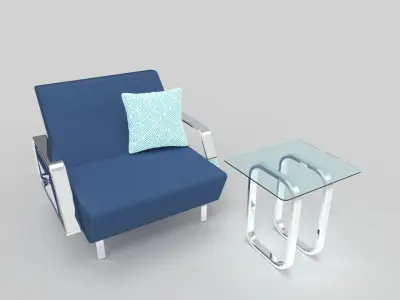 Room with sofa and table  3D model