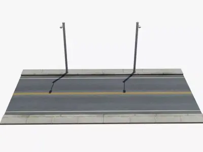 Traffic road Low-poly 3D model