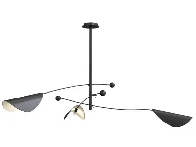 Hanglamp met 3 richtbare armen Funambule Low-poly 3D model