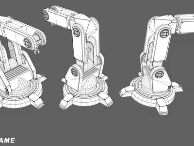 Industrial Robot Sci Fi Low-poly 3D model